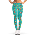 Banana And Monkey Pattern Print Women's Leggings