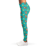 Banana And Monkey Pattern Print Women's Leggings