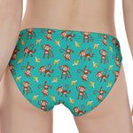 Banana And Monkey Pattern Print Women's Panties