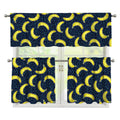Banana Fruit Pattern Print 3 Piece Kitchen Curtains