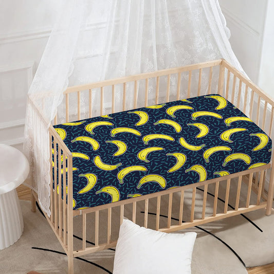 Banana Fruit Pattern Print Baby Crib Sheet