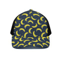 Banana Fruit Pattern Print Black Mesh Trucker Hat