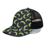 Banana Fruit Pattern Print Black Mesh Trucker Cap