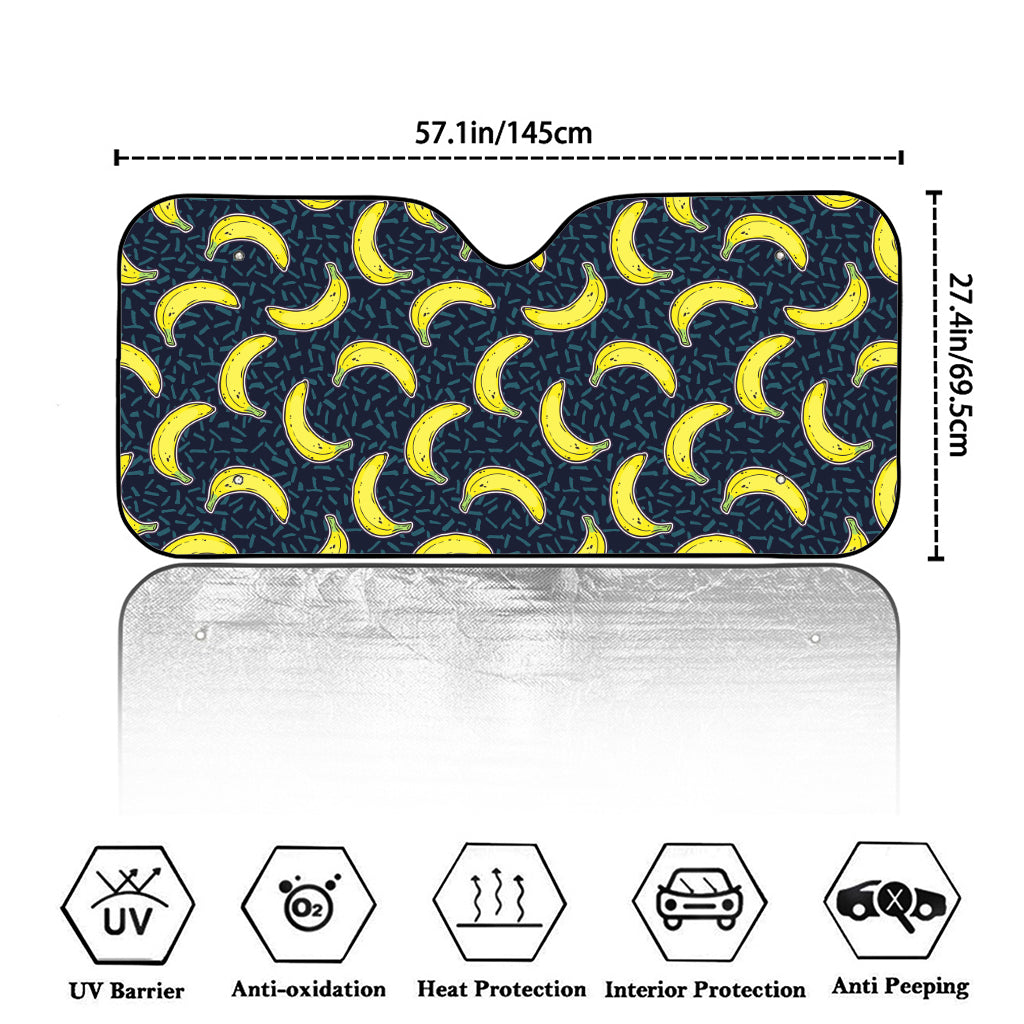 Banana Fruit Pattern Print Car Windshield Sun Shade