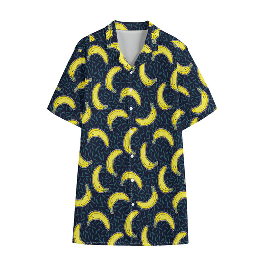 Banana Fruit Pattern Print Cotton Hawaiian Shirt