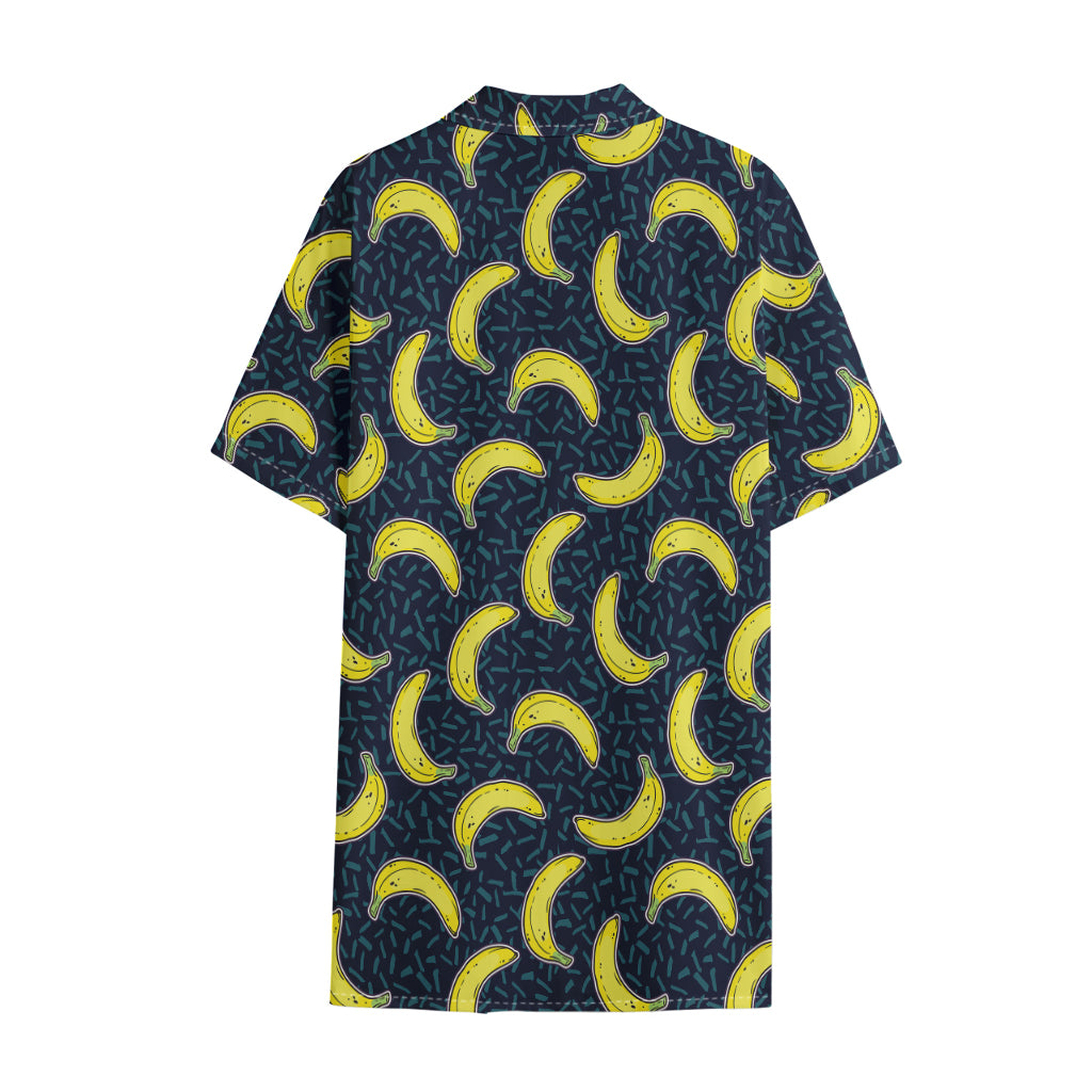 Banana Fruit Pattern Print Cotton Hawaiian Shirt