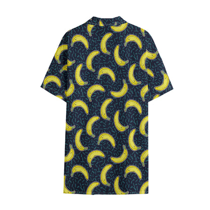 Banana Fruit Pattern Print Cotton Hawaiian Shirt