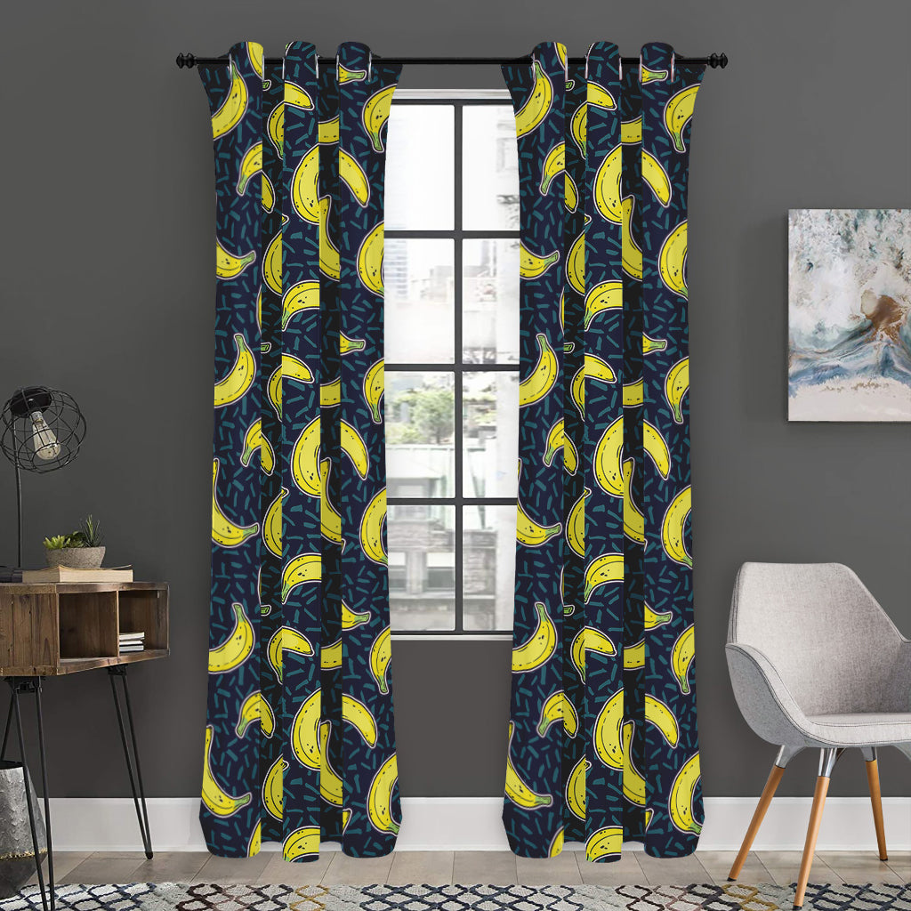 Banana Fruit Pattern Print Curtain