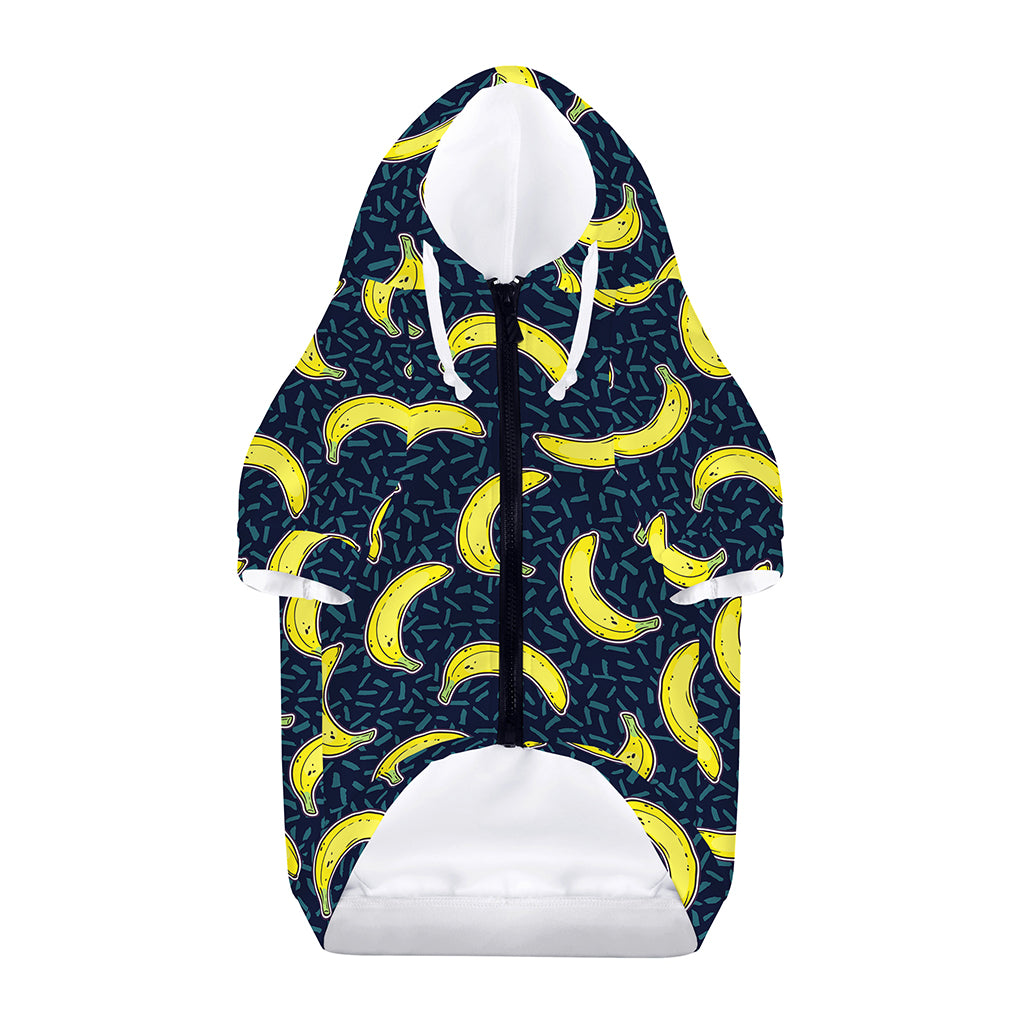 Banana Fruit Pattern Print Dog Zip Up Hoodie