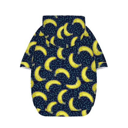 Banana Fruit Pattern Print Dog Zip Up Hoodie