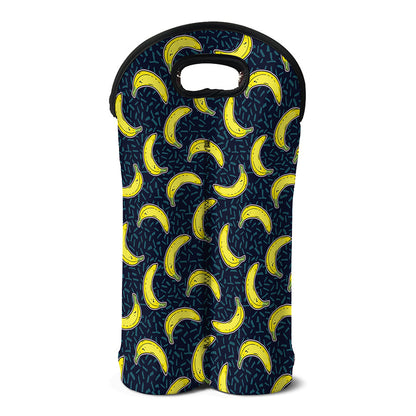 Banana Fruit Pattern Print Double Neoprene Wine Tote
