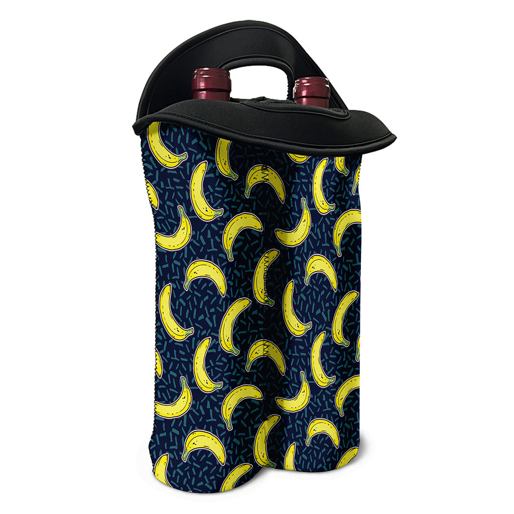 Banana Fruit Pattern Print Double Neoprene Wine Tote