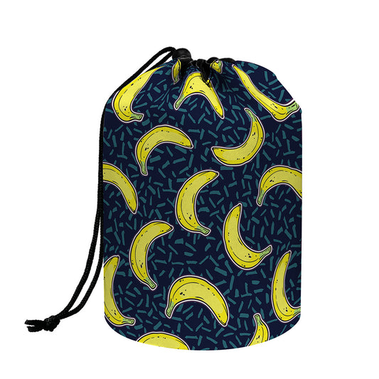 Banana Fruit Pattern Print Drawstring Makeup Bag