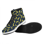 Banana Fruit Pattern Print High Top Leather Sneakers