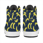 Banana Fruit Pattern Print High Top Leather Sneakers