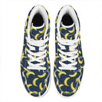 Banana Fruit Pattern Print High Top Leather Sneakers