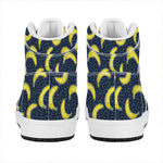 Banana Fruit Pattern Print High Top Leather Sneakers