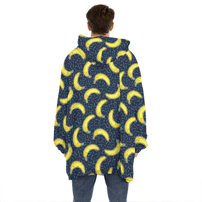 Banana Fruit Pattern Print Hoodie Blanket