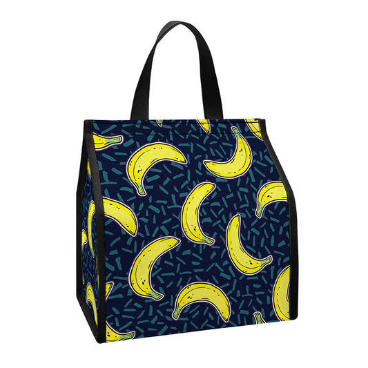 Banana Fruit Pattern Print Insulated Lunch Tote