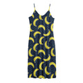 Banana Fruit Pattern Print Jersey Midi Cami Dress