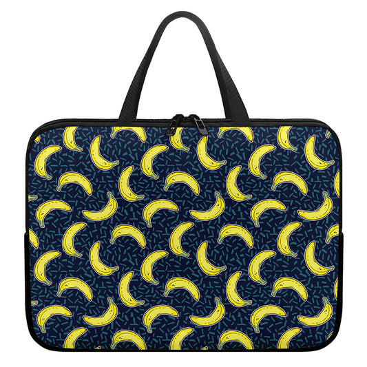 Banana Fruit Pattern Print Laptop Sleeve With Handle
