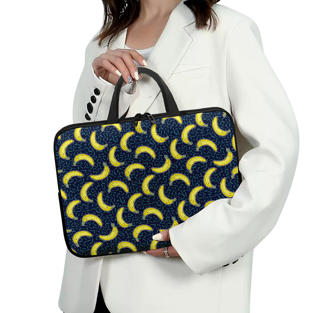 Banana Fruit Pattern Print Laptop Sleeve With Handle