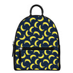 Banana Fruit Pattern Print Leather Backpack