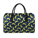 Banana Fruit Pattern Print Leather Duffle Bag