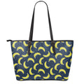 Banana Fruit Pattern Print Leather Tote Bag With Zipper
