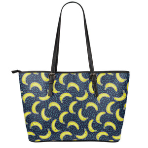 Banana Fruit Pattern Print Leather Tote Bag