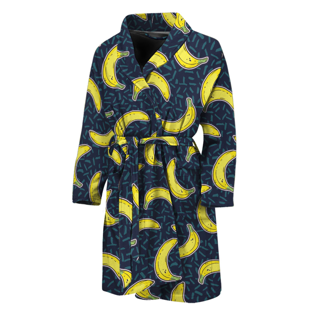 Banana Fruit Pattern Print Men's Bathrobe