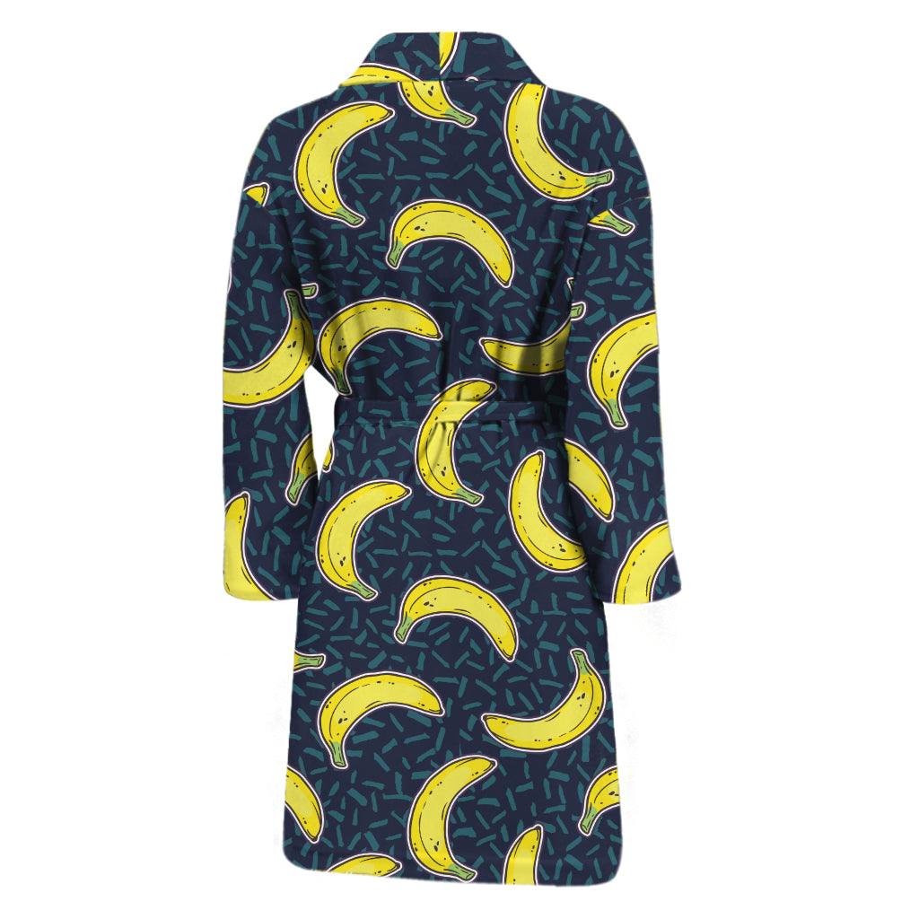 Banana Fruit Pattern Print Men's Bathrobe