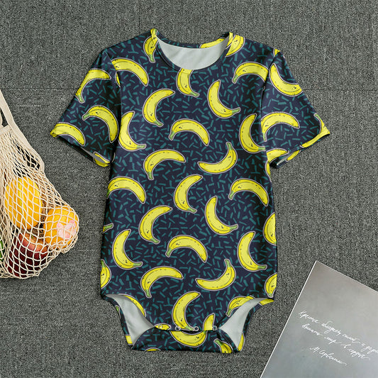 Banana Fruit Pattern Print Men's Bodysuit