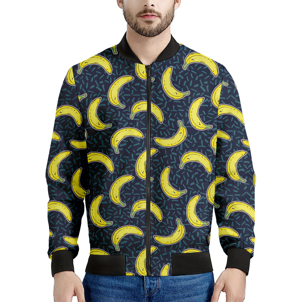 Banana Fruit Pattern Print Men's Bomber Jacket