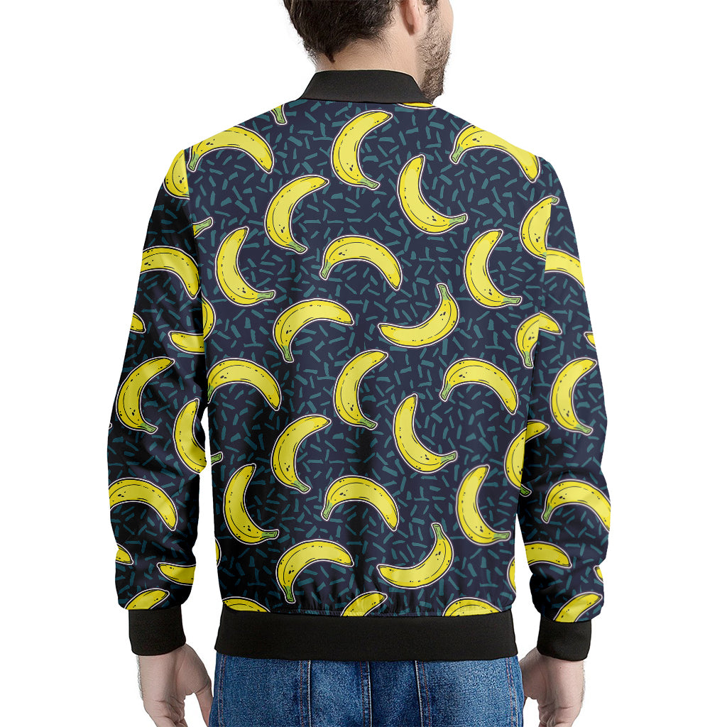 Banana Fruit Pattern Print Men's Bomber Jacket