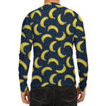 Banana Fruit Pattern Print Men's Long Sleeve Rash Guard