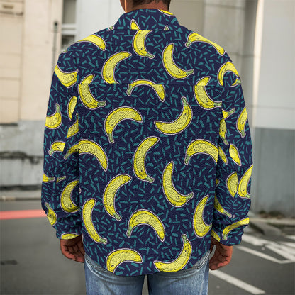 Banana Fruit Pattern Print Men's Shirt Jacket
