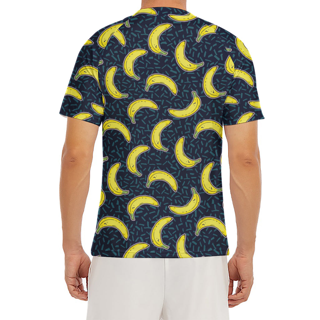 Banana Fruit Pattern Print Men's Short Sleeve Rash Guard