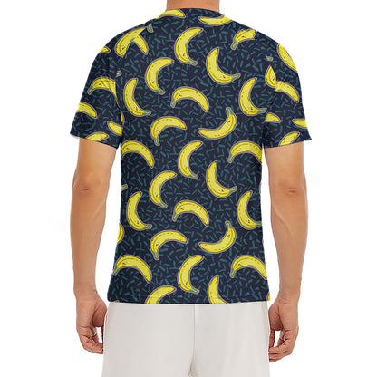 Banana Fruit Pattern Print Men's Short Sleeve Rash Guard