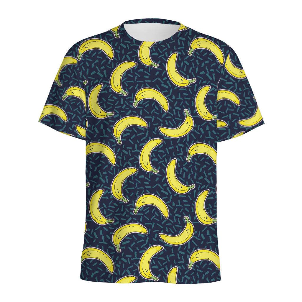 Banana Fruit Pattern Print Men's Sports T-Shirt