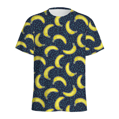 Banana Fruit Pattern Print Men's Sports T-Shirt