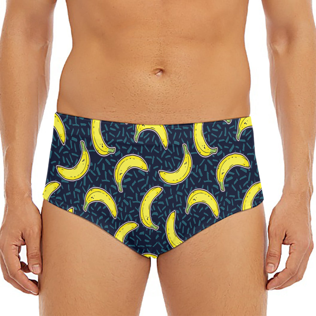 Banana Fruit Pattern Print Men's Triangle Swim Briefs