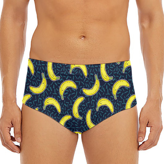 Banana Fruit Pattern Print Men's Triangle Swim Briefs