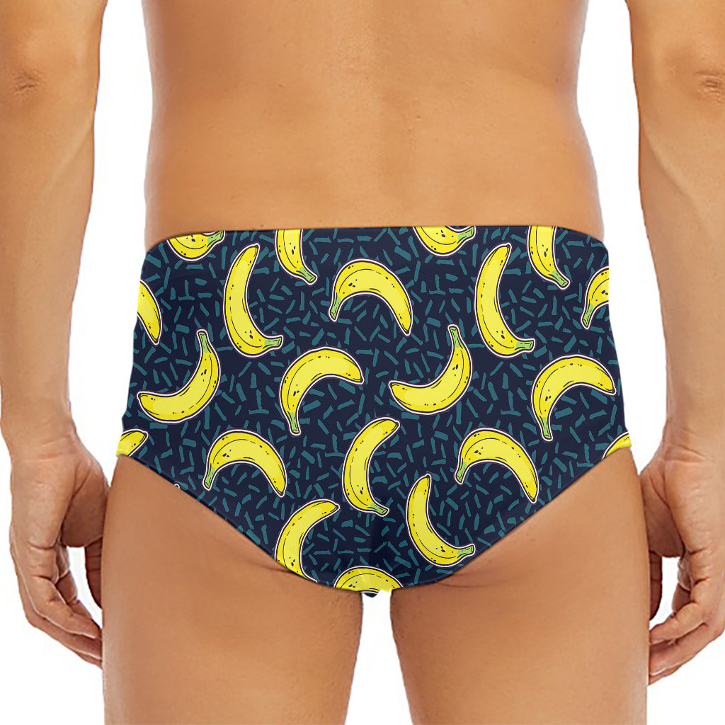 Banana Fruit Pattern Print Men's Triangle Swim Briefs
