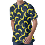 Banana Fruit Pattern Print Men's Velvet T-Shirt