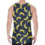Banana Fruit Pattern Print Men's Velvet Tank Top