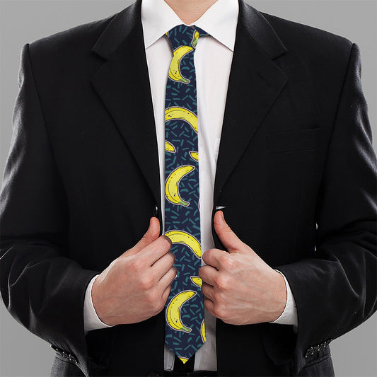 Banana Fruit Pattern Print Necktie