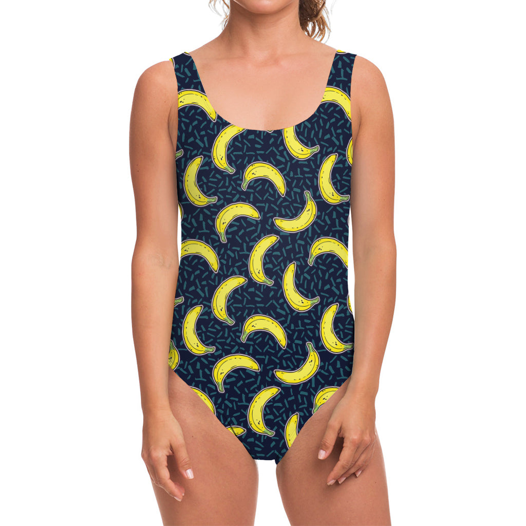 Banana Fruit Pattern Print One Piece Swimsuit