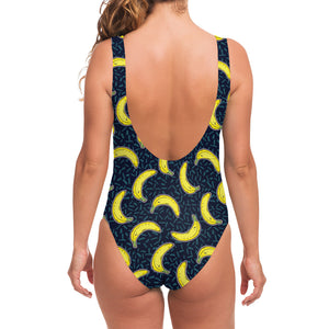 Banana Fruit Pattern Print One Piece Swimsuit