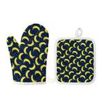 Banana Fruit Pattern Print Oven Mitt And Pot Holder Set